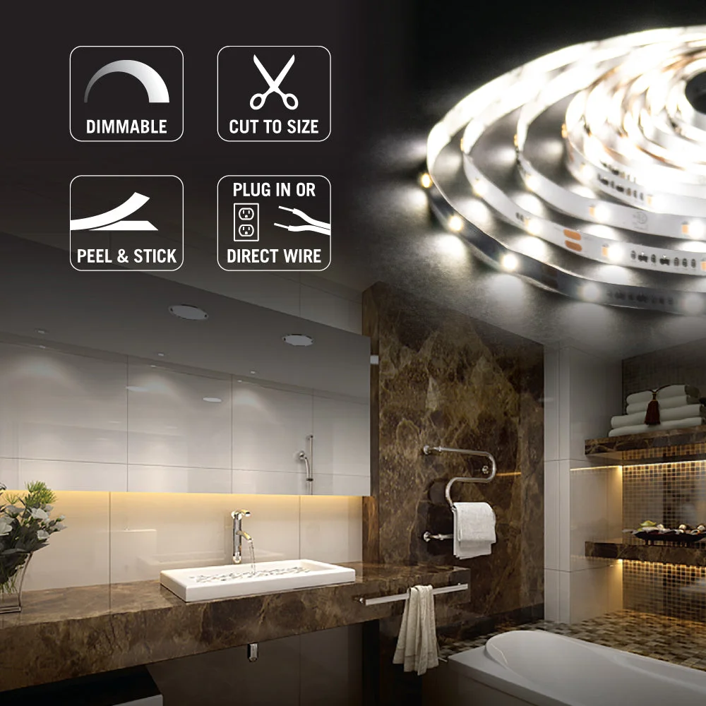 RibbonFlex Home Dim-to-Warm LED Tape Light Kit with Remote, 16 ft. (5m), 1800K-3000K, 120V - Image 4