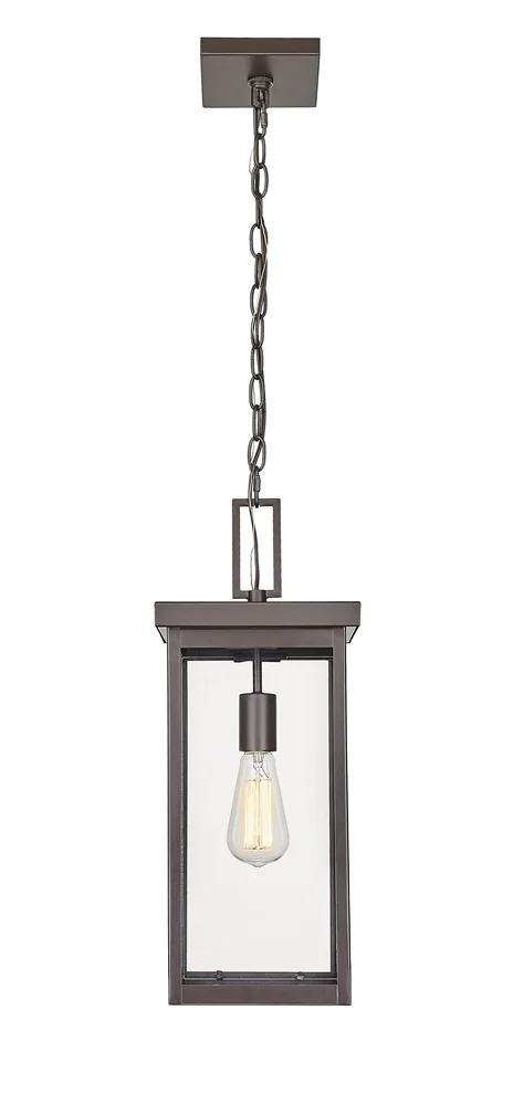 Millennium Lighting 1 Light Outdoor Hanging Lantern, Black or Bronze Finish, Barkeley Collection - Image 2