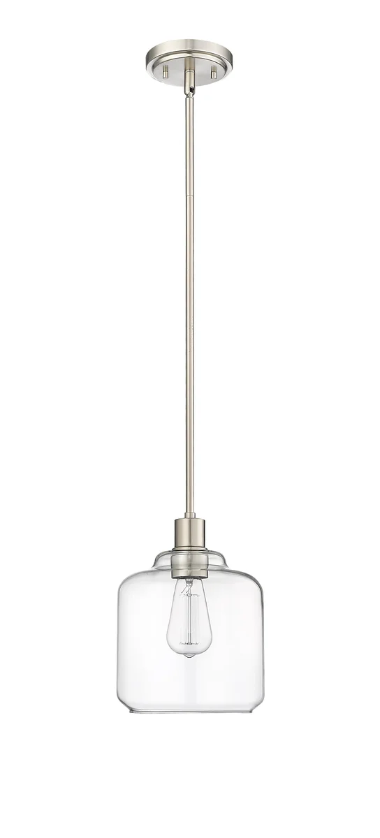Mini-Pendant Light, Brushed Nickel, Matte Black, Modern Gold Finish, Asheville Collection