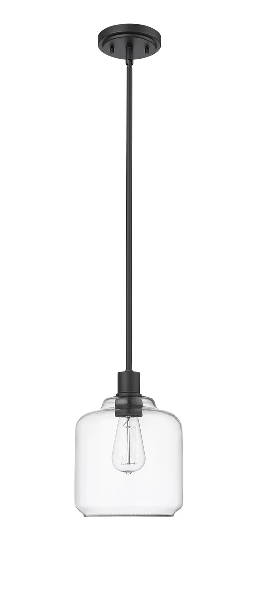 Mini-Pendant Light, Brushed Nickel, Matte Black, Modern Gold Finish, Asheville Collection - Image 2