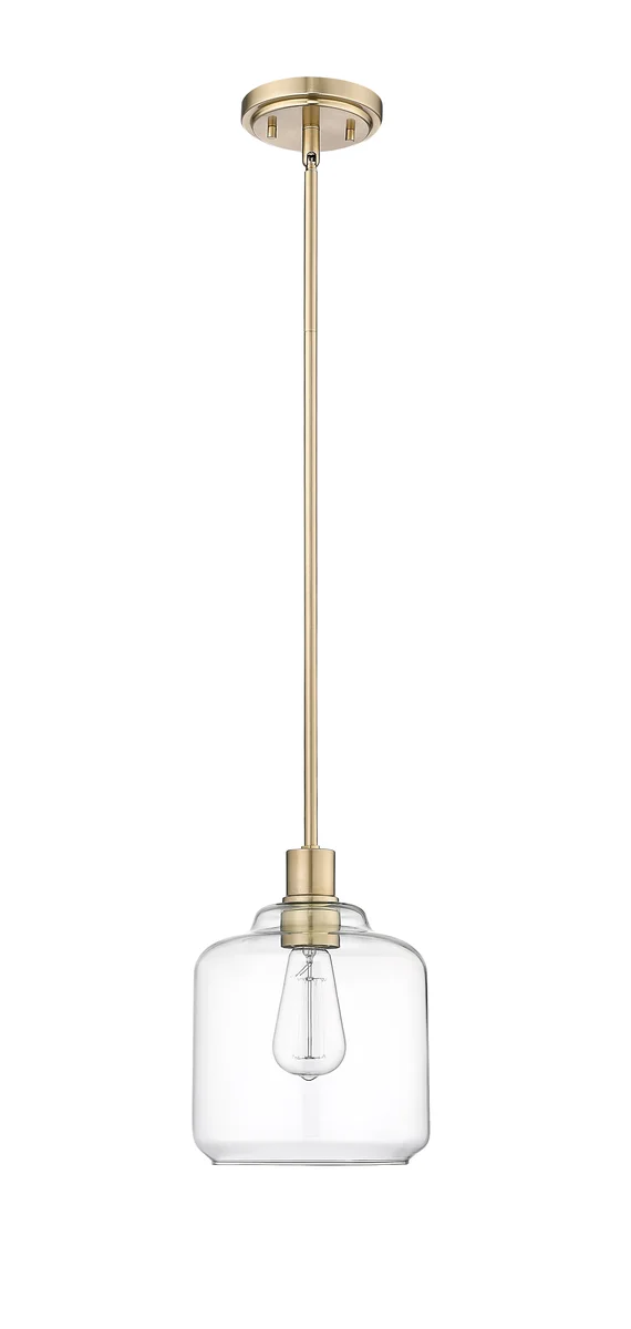 Mini-Pendant Light, Brushed Nickel, Matte Black, Modern Gold Finish, Asheville Collection - Image 3