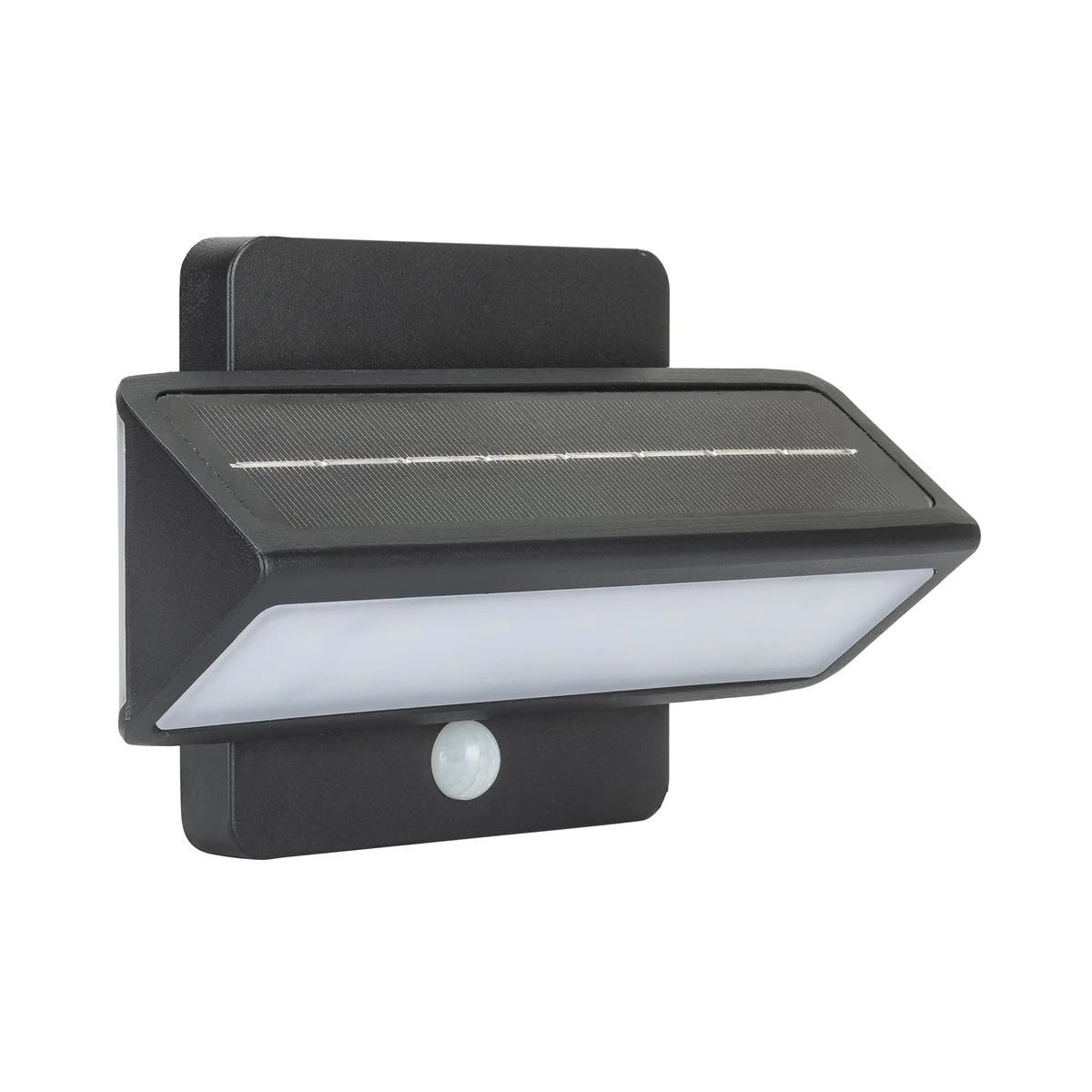 2PK Architectural Solar Wall Accent Light with Motion Sensor, 120 Lumens, 1.2W, 2700 CCT, Black Finish