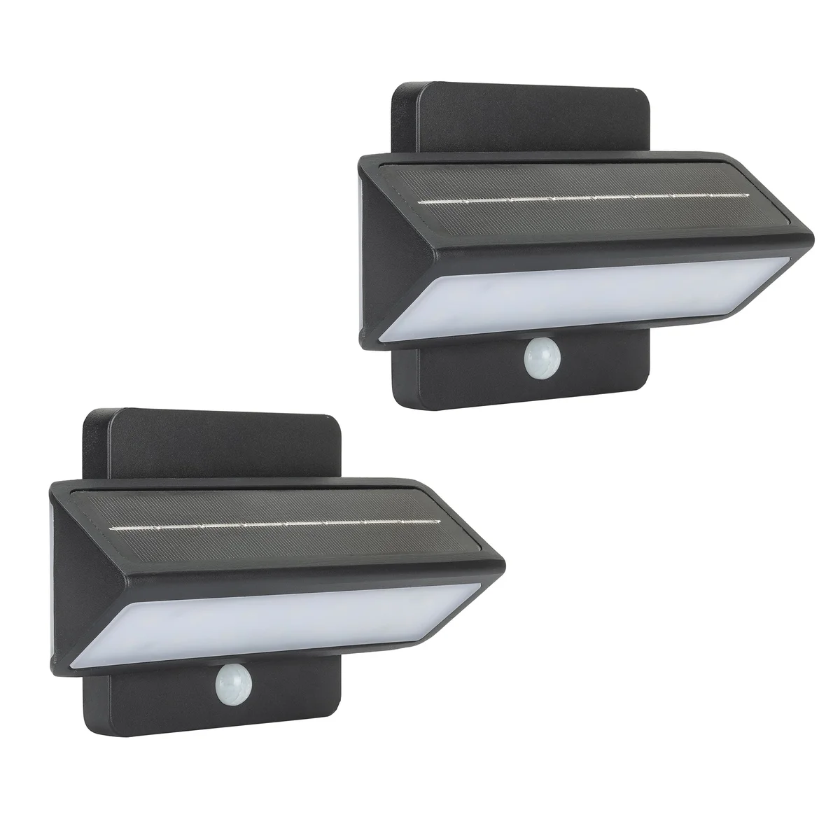 2PK Architectural Solar Wall Accent Light with Motion Sensor, 120 Lumens, 1.2W, 2700 CCT, Black Finish - Image 2