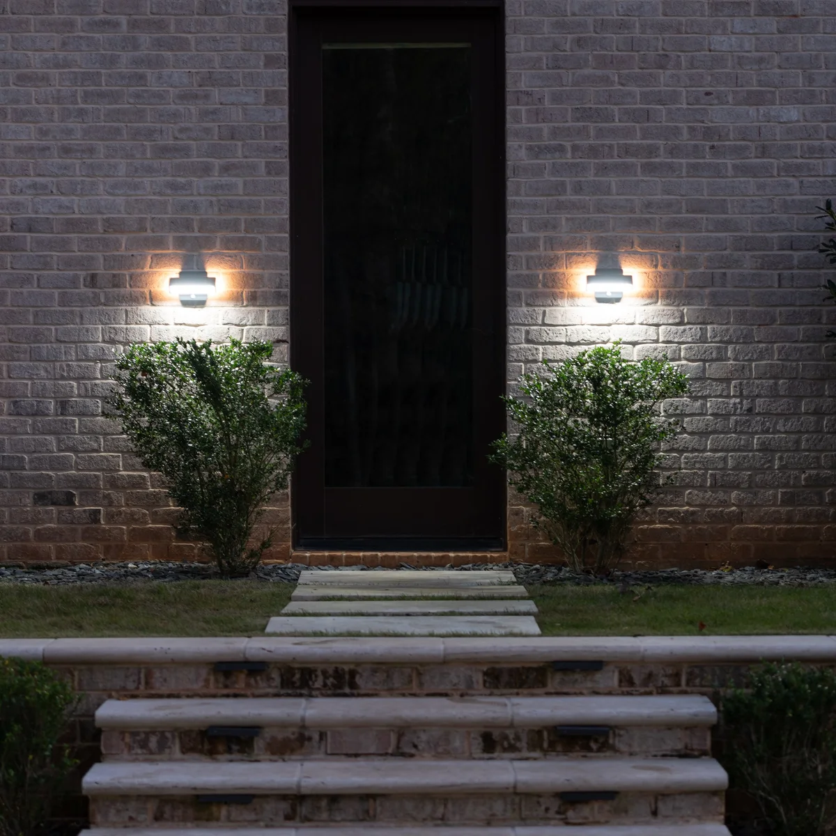 2PK Architectural Solar Wall Accent Light with Motion Sensor, 120 Lumens, 1.2W, 2700 CCT, Black Finish - Image 4