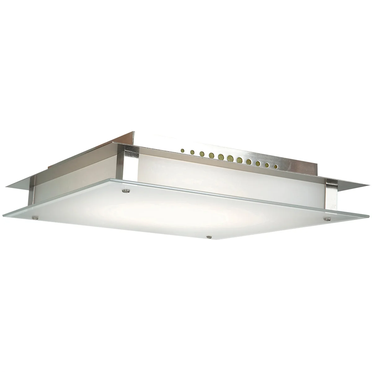 LED Flush Mount Ceiling Light, Brushed Steel Finish, 200W, 120V, Vision SQ Collection