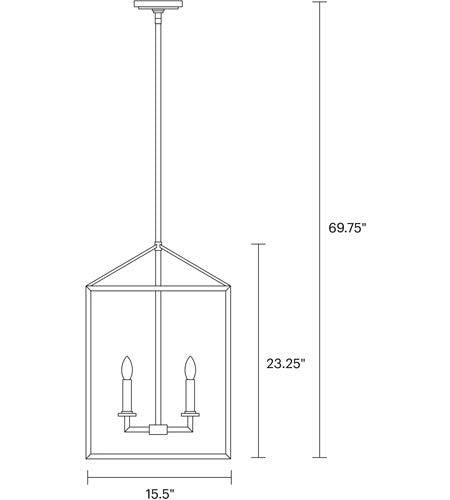 Perryton 4 Light Midnight Black Foyer Pendant Ceiling Light - Image 2
