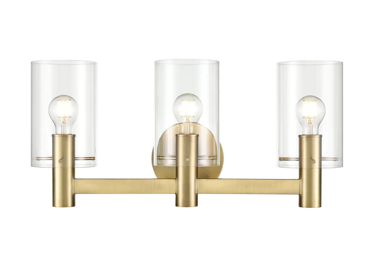 3 Light Vanity, Apolla Collection, Matte Black or VIntage Brass - Image 2