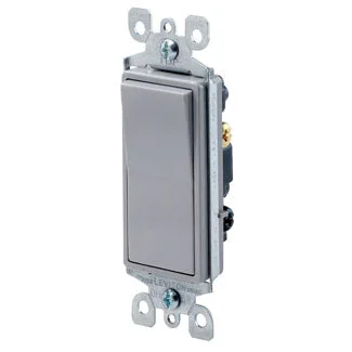Single Pole Rocker Switch, 15 Amp, 120/277 Volt (White, Black, Gray, Ivory, Light Almond, Brown)