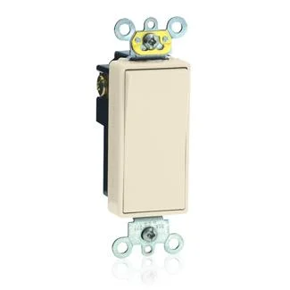 Single Pole Rocker Switch, 20 Amp, 120/277 Volt (White, Black, Ivory, Light Almond, Gray, Brown) - Image 4