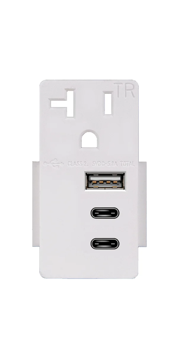 5.8A Three USB Type A Wall Outlet Charger with Single 20A Tamper-Resistant Receptacle - Image 6