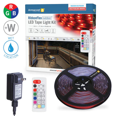 RibbonFlex Home RGBW Multicolor Indoor/Outdoor LED 24FT Strip Light Tape, 24V, 1456 Lumens, 24W, 3000K