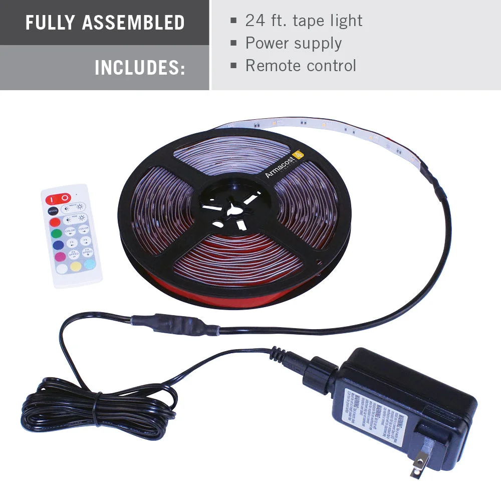 RibbonFlex Home RGBW Multicolor Indoor/Outdoor LED 24FT Strip Light Tape, 24V, 1456 Lumens, 24W, 3000K - Image 2