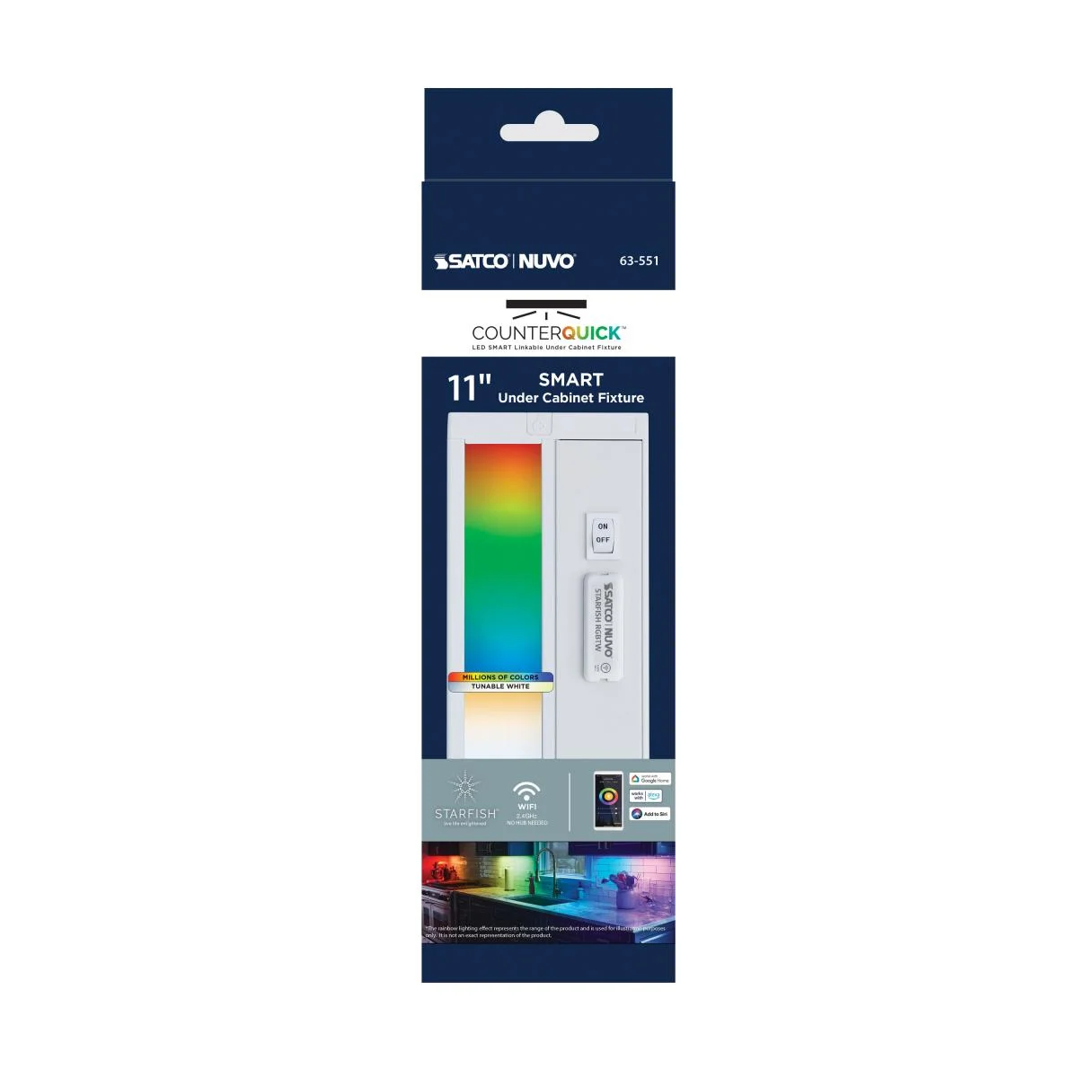 11 Inch LED Under Cabinet Light, SMART Starfish, RGB and Tunable White, White Finish - Image 16