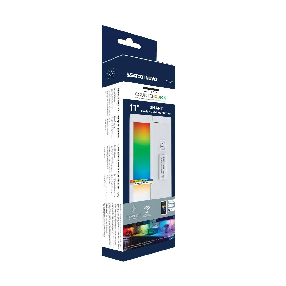 11 Inch LED Under Cabinet Light, SMART Starfish, RGB and Tunable White, White Finish - Image 20