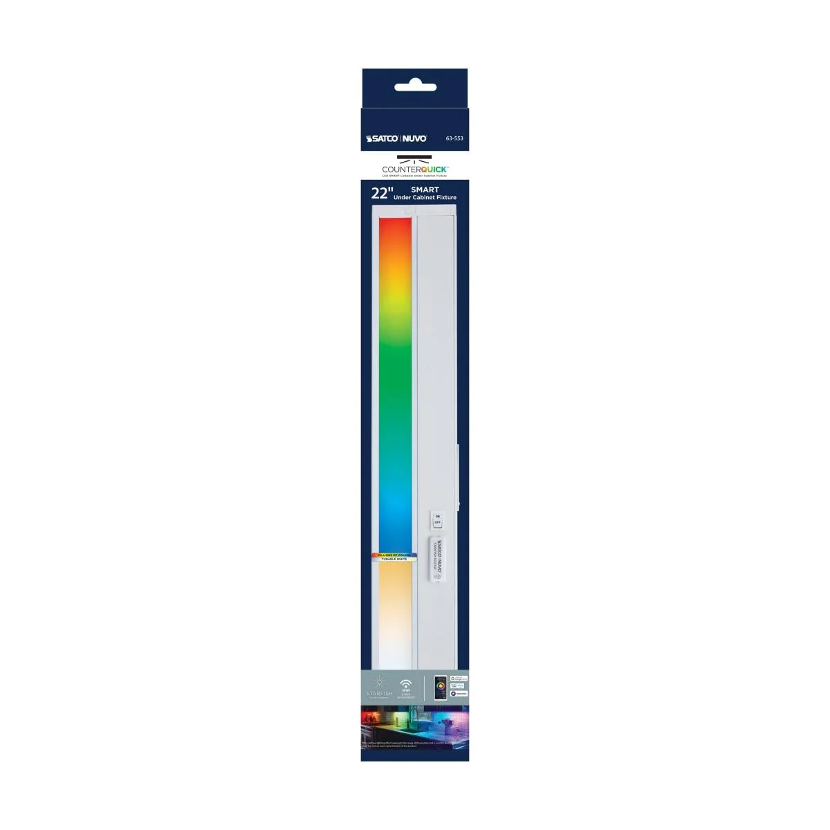 22 Inch LED Under Cabinet Light, SMART Starfish, RGB and Tunable White, White Finish - Image 18