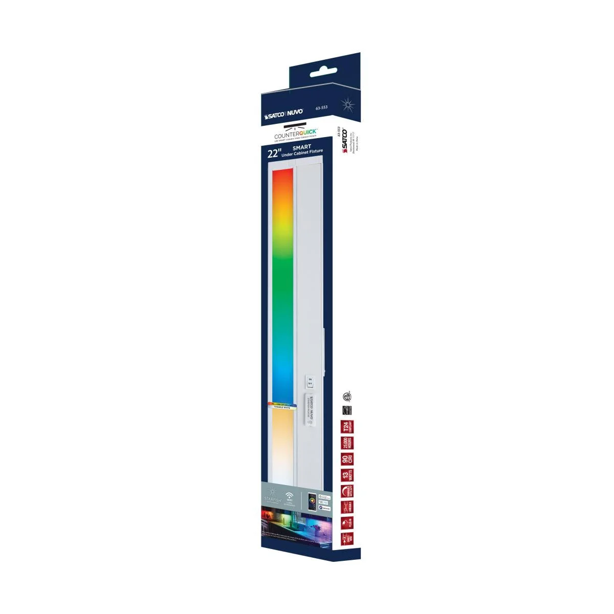 22 Inch LED Under Cabinet Light, SMART Starfish, RGB and Tunable White, White Finish - Image 21