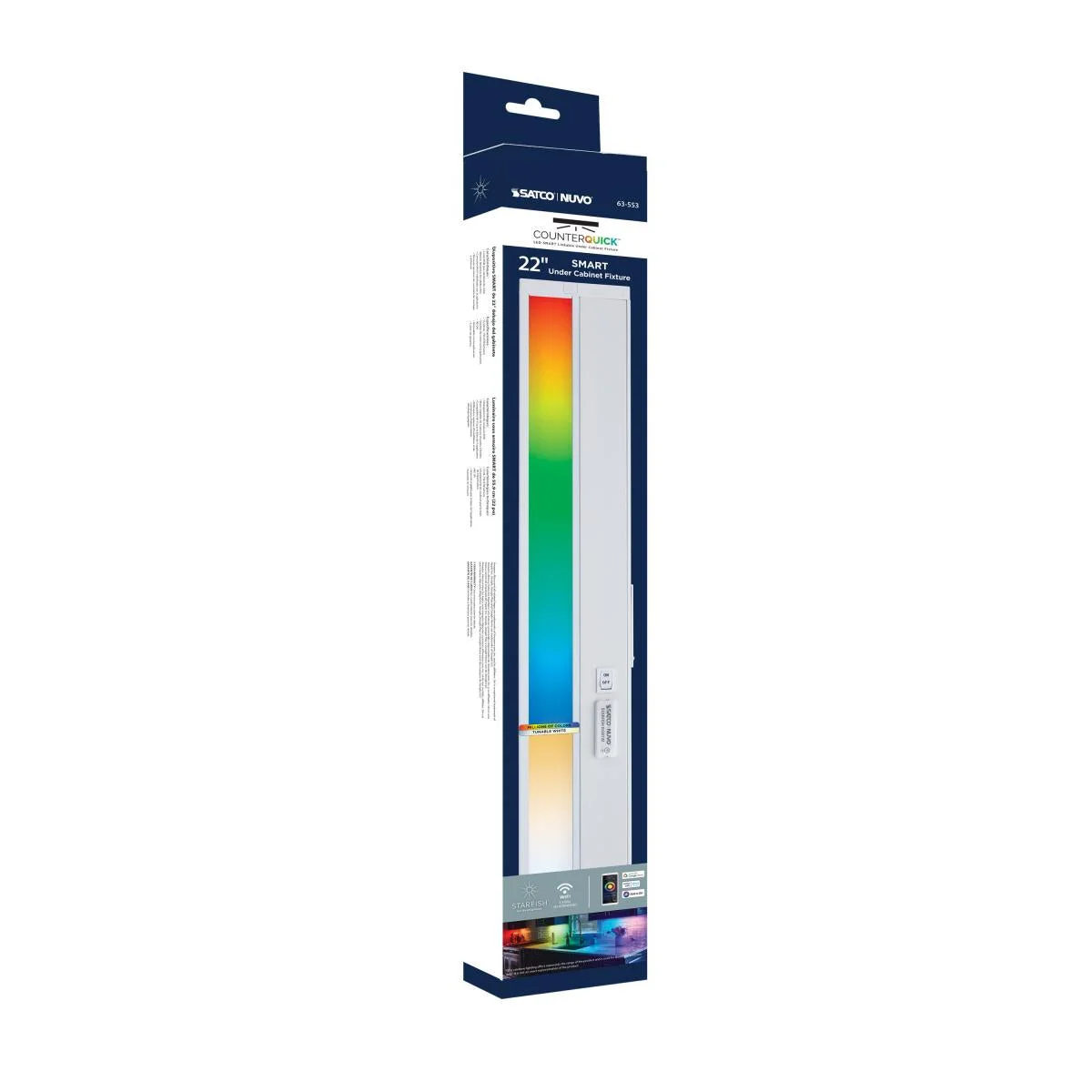 22 Inch LED Under Cabinet Light, SMART Starfish, RGB and Tunable White, White Finish - Image 22
