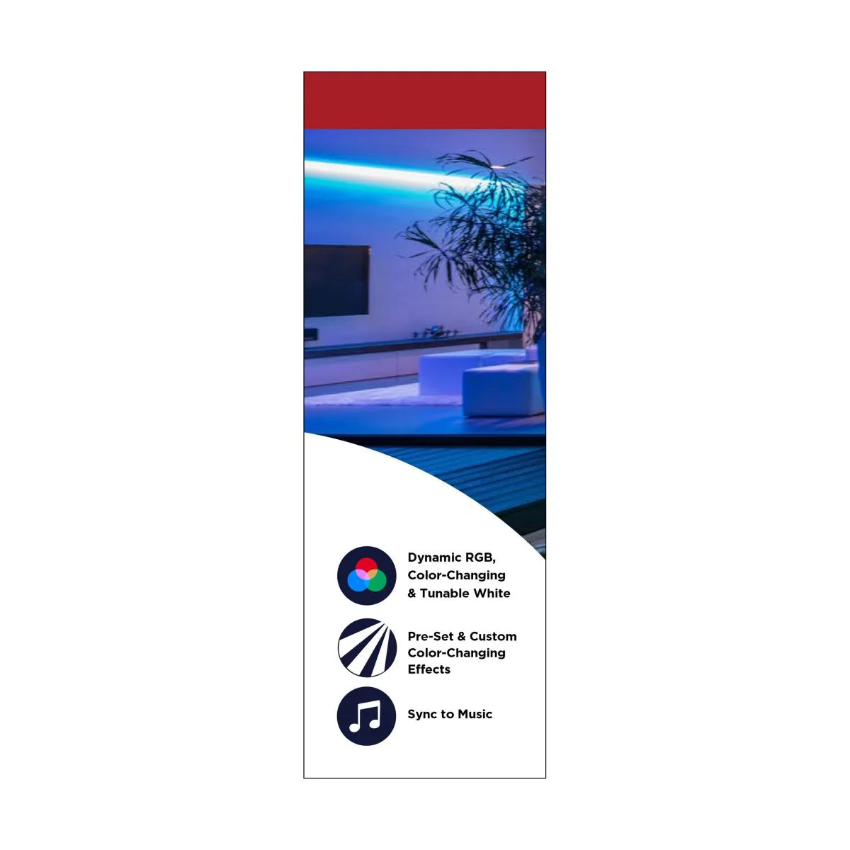 Dimension Plus, Tape Light Strip Light, 16 ft, RGB plus Tunable White, Plug connection, Starfish IOT Capable, IR Remote Included - Image 14