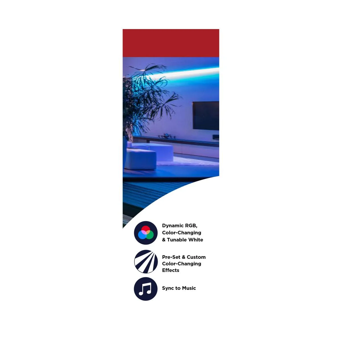Dimension Pro, Tape Light Strip, 16 ft, Hi-Output, RGB plus Tunable White, Plug connection, Starfish IOT Capable, IR Remote Included - Image 13