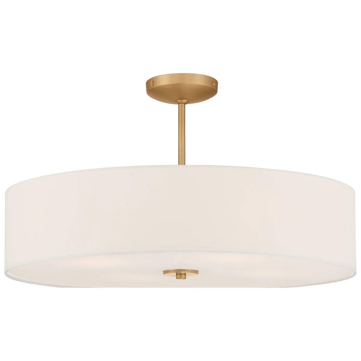 LED Pendant Semi-Flush Mount Ceiling Light, 34W, Antiqued Brushed Brass Finish, 120V, Mid Town Collection