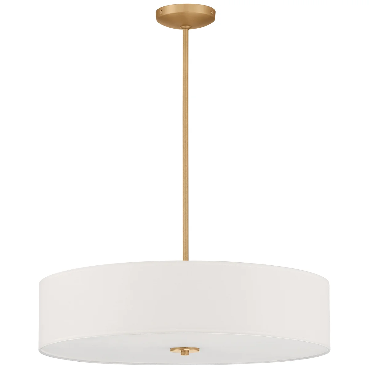 LED Pendant Semi-Flush Mount Ceiling Light, 34W, Antiqued Brushed Brass Finish, 120V, Mid Town Collection - Image 3