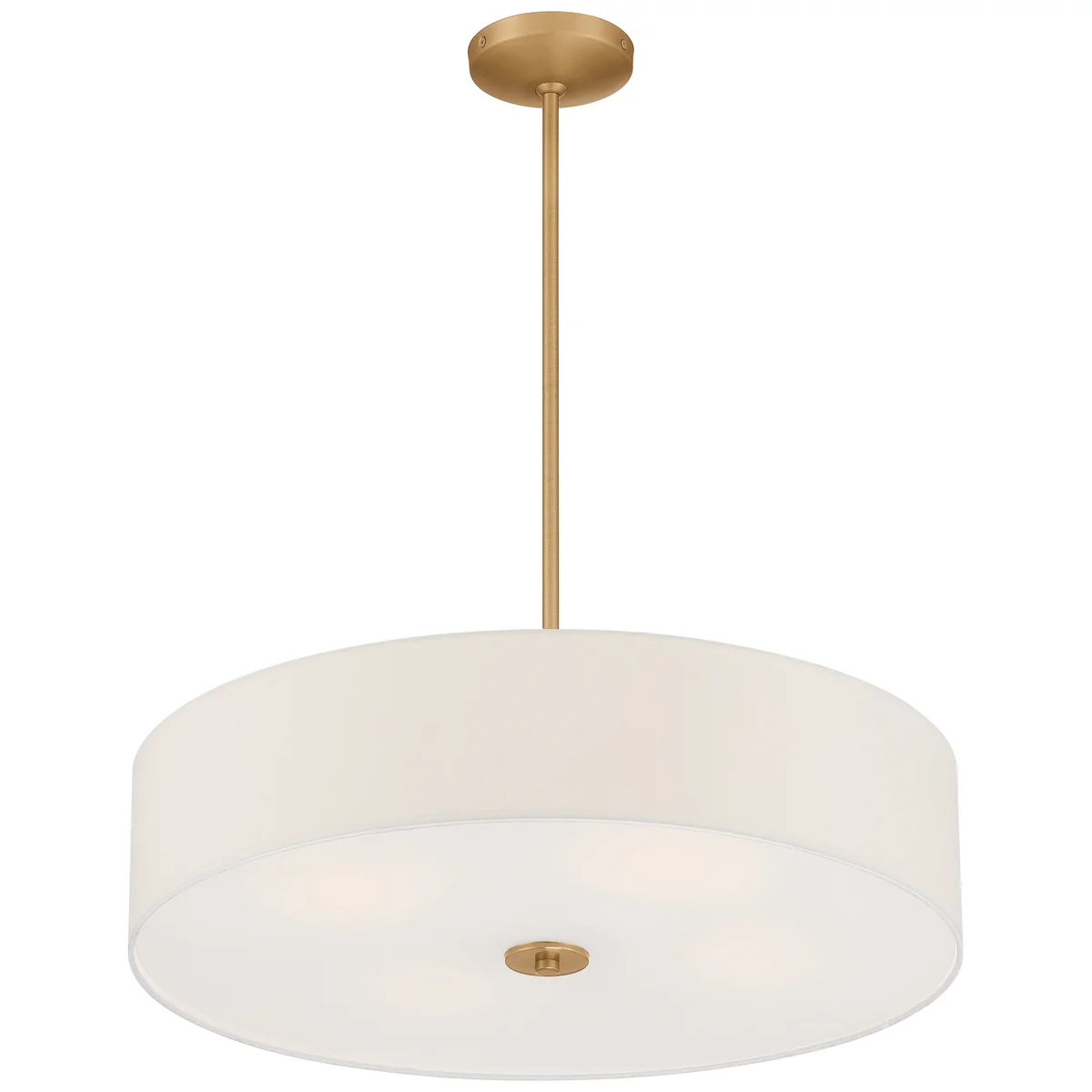 LED Pendant Semi-Flush Mount Ceiling Light, 34W, Antiqued Brushed Brass Finish, 120V, Mid Town Collection - Image 5