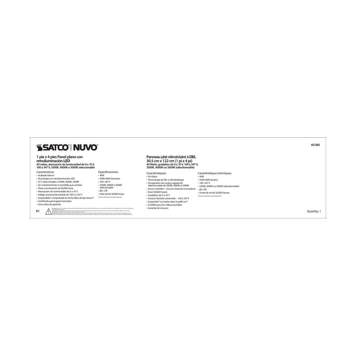 1x4 LED Backlit Flat Panel, 40 Watt, CCT Selectable, 100-347V - Image 9