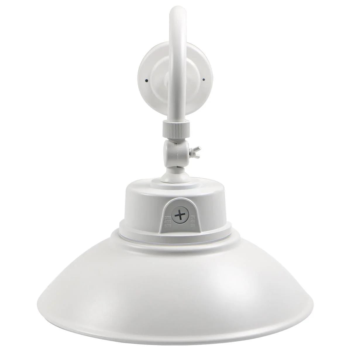 LED Gooseneck Fixture, Wattage and CCT Selectable, 5500 Lumen Max, Integrated Photocell, 120-277V, Finish White - Image 3
