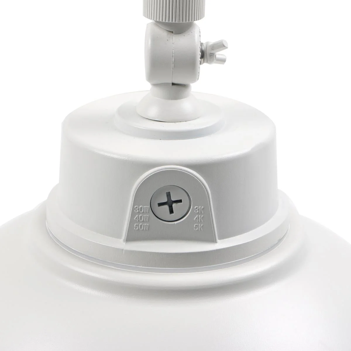LED Gooseneck Fixture, Wattage and CCT Selectable, 5500 Lumen Max, Integrated Photocell, 120-277V, Finish White - Image 4