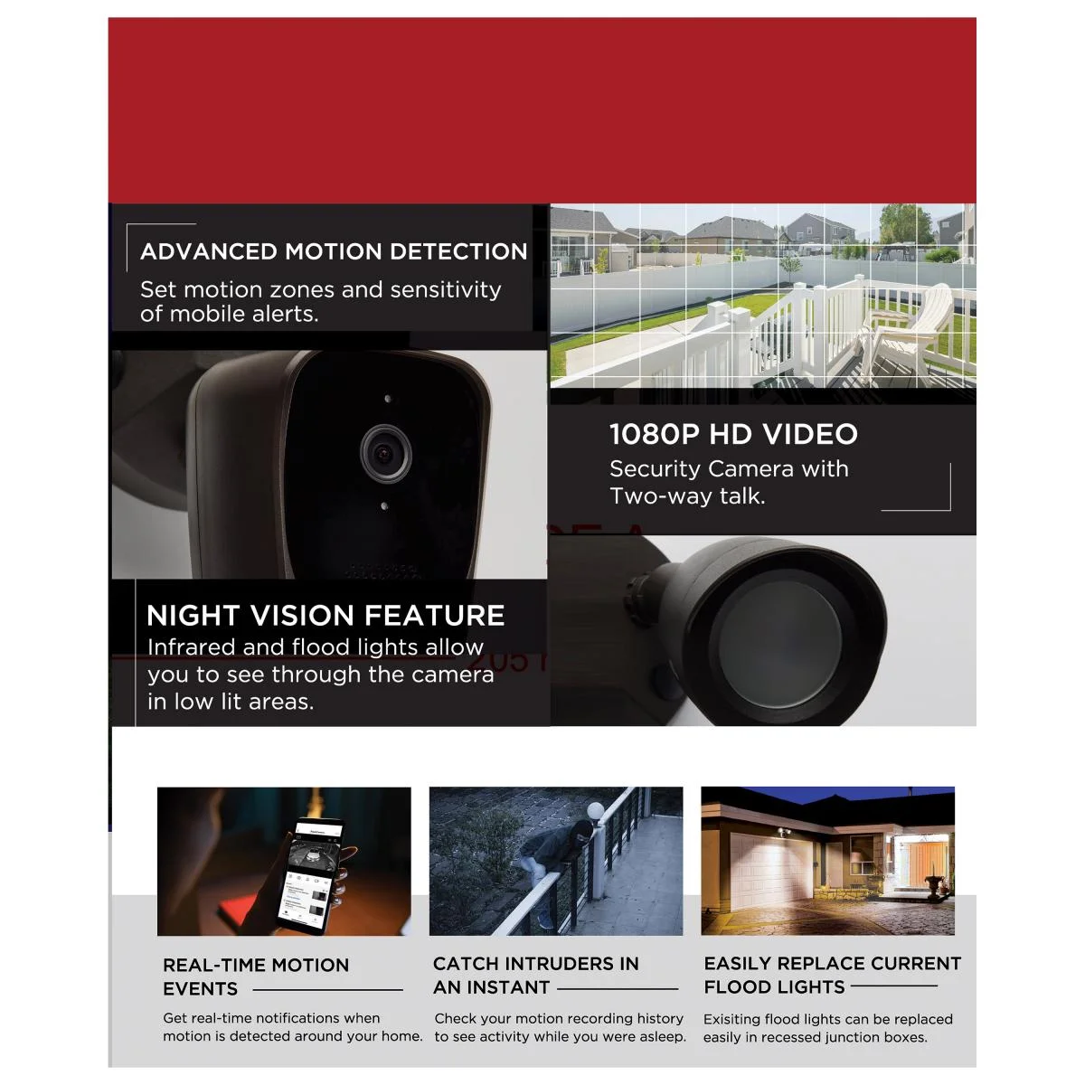 2 Head Outdoor SMART Security Light, With Camera, Starfish enabled, Brown Finish - Image 4