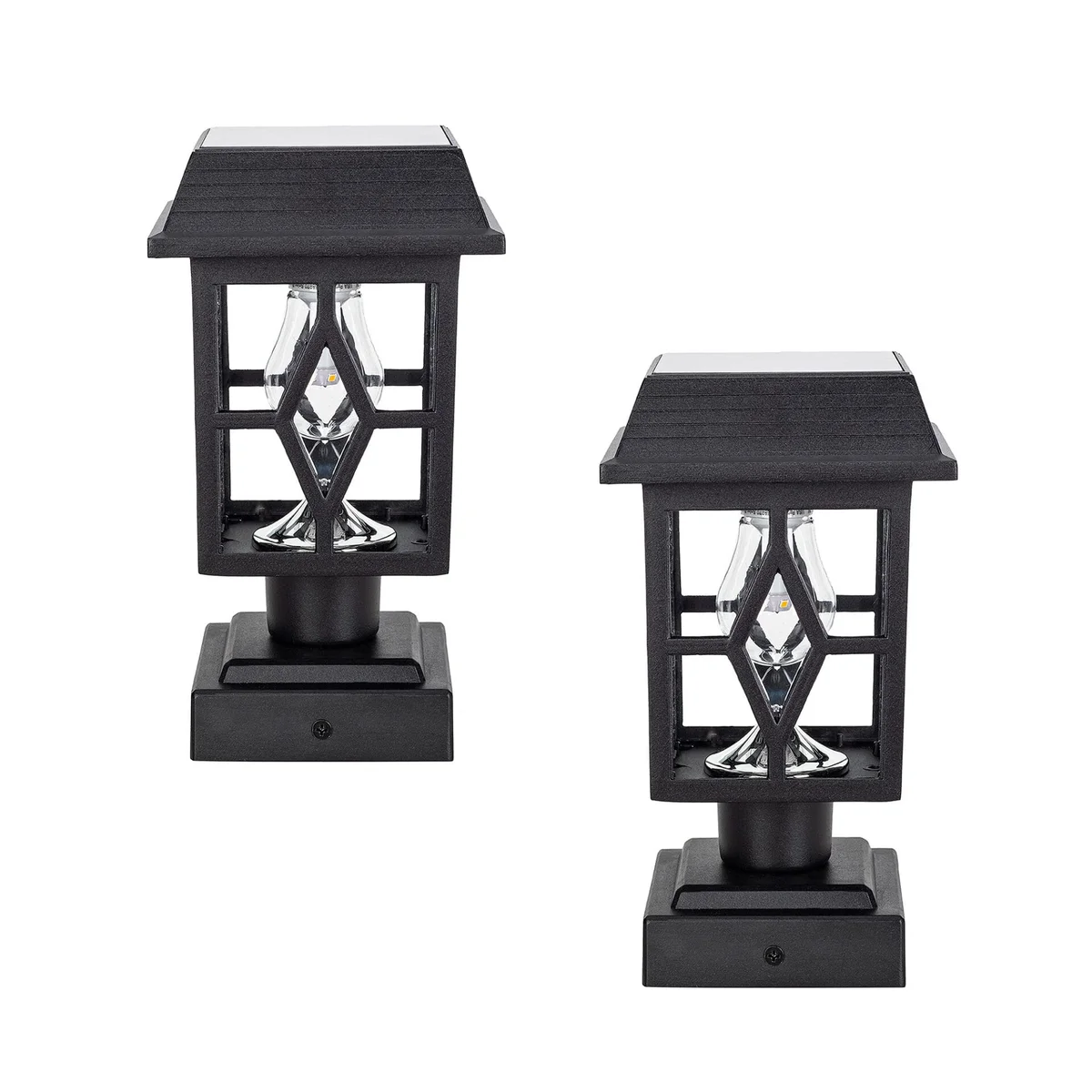 2PK Luna II Solar Post Cap/Pier Mount Light – Black