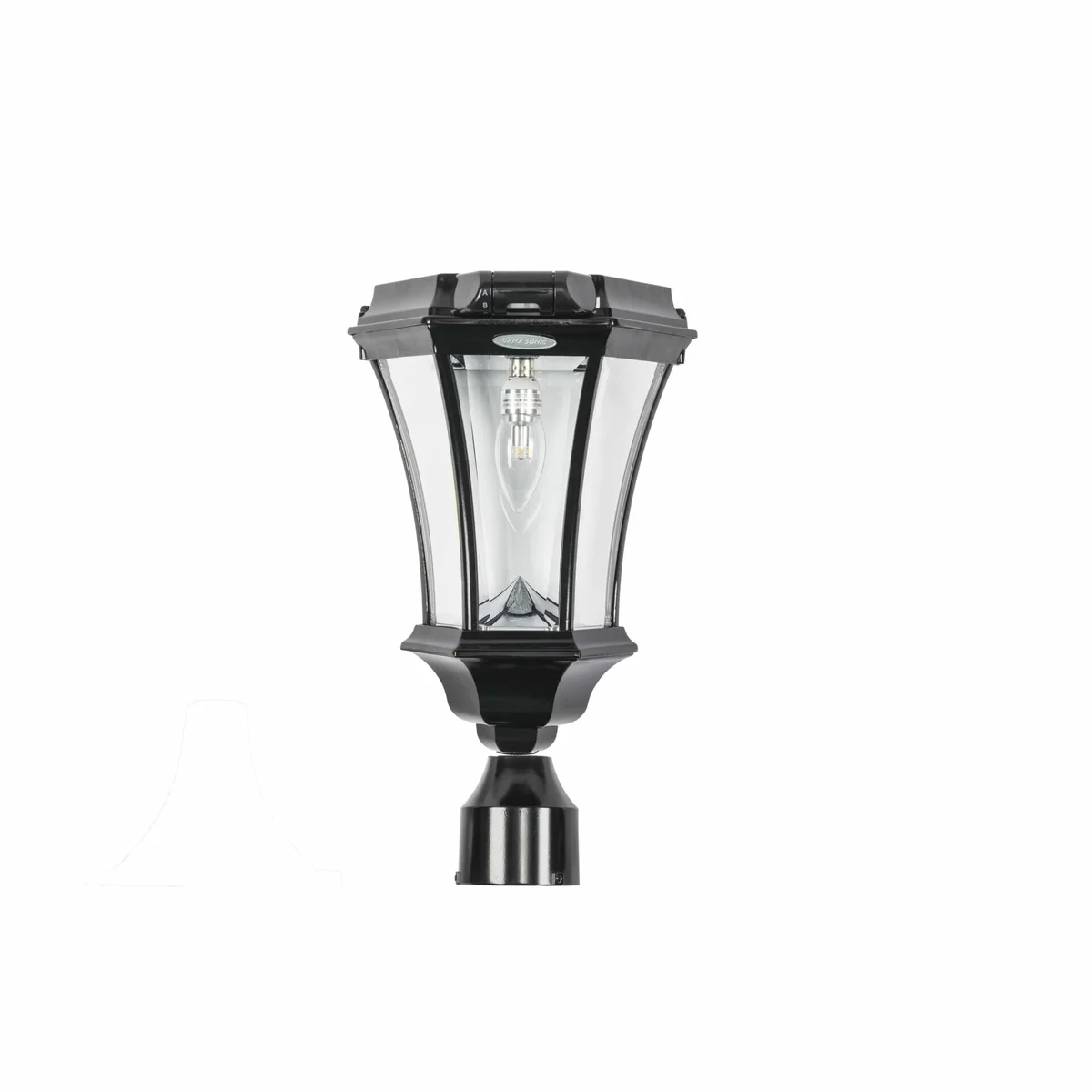 Victorian LED Solar Post Light W/ Motion Sensor, 100 Lumens, CCT Selectable 2700K, Black Finish, 3 Mounting Options Included - Image 2