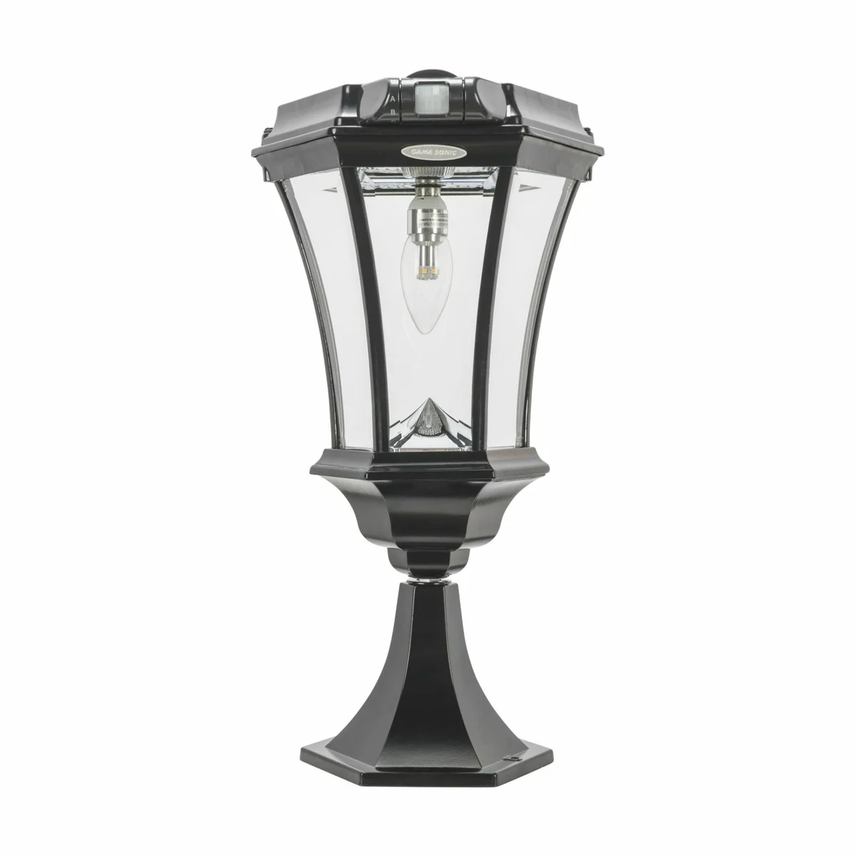Victorian LED Solar Post Light W/ Motion Sensor, 100 Lumens, CCT Selectable 2700K, Black Finish, 3 Mounting Options Included - Image 3