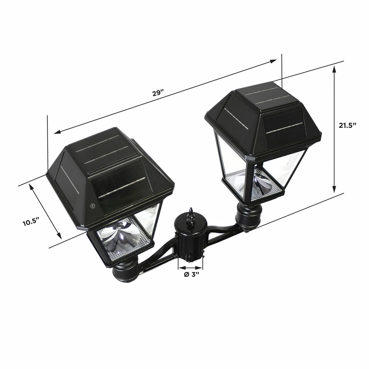 Gama Sonic Imperial III Commercial Solar Double Post Light, 600 Lumens, CCT Selectable 2700K/6000K - Image 4