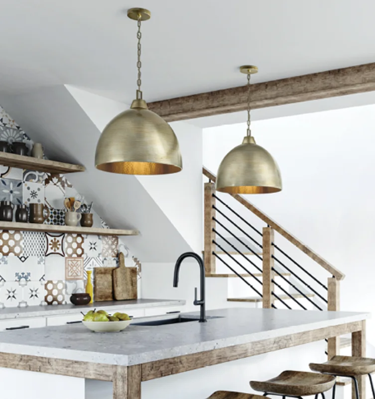 17" Pendant Light, Arrco Collection, Antique Silver Leaf Finish - Image 2