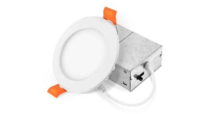 6PK 6" LED Round Wafer Recessed Mini Panel, 12W, CCT Selectable, 120V, Black, Bronze, Nickel, or White - Image 2