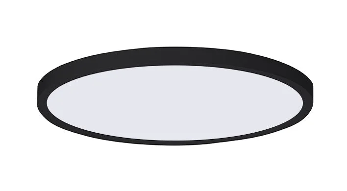 12" LED Round Surface Mini Panel, 24W, CCT Selectable, 120V, Black or White