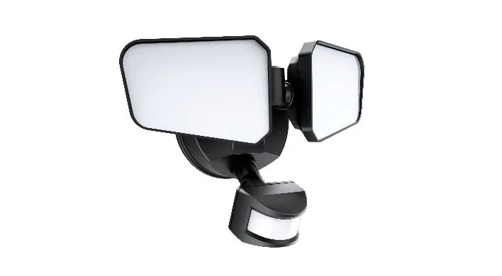 LED Security Floodlight, 20W, CCT Selectable, 120V, Motion Sensor and Photocell, Black or White Finish