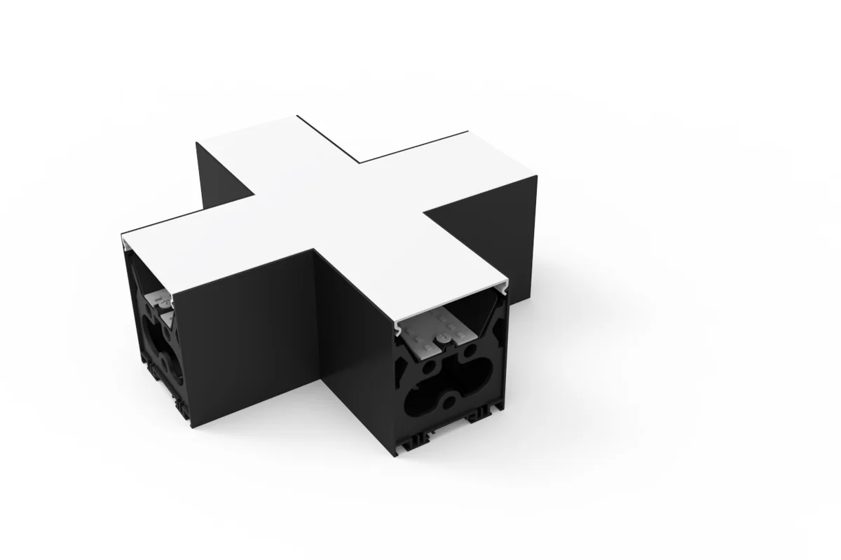 G2 X Shape Linear Architectural Beam Connector, White or Black Finish