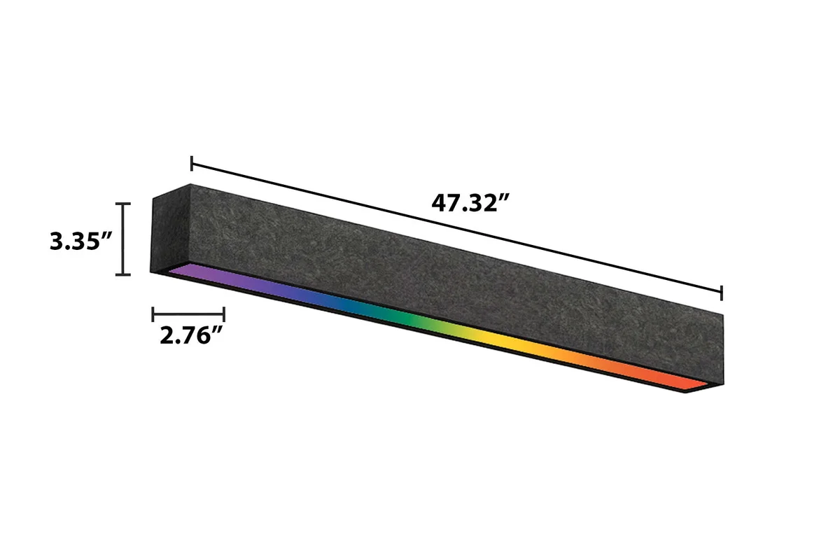 4FT LED RGBW Acoustic Linear Fixture, 4800 Lumen Max, 40W, CCT Selectable, 120-277V, Dark Gray, Gray, or Royal Blue Finish - Image 4