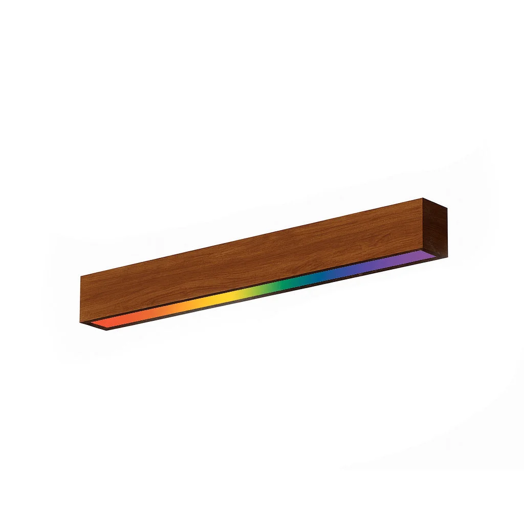 4FT LED RGBW Linear Fixture, 4800 Lumen Max, 40W, CCT Selectable, 120-277V, Natural or Teak Wood Finish - Image 5