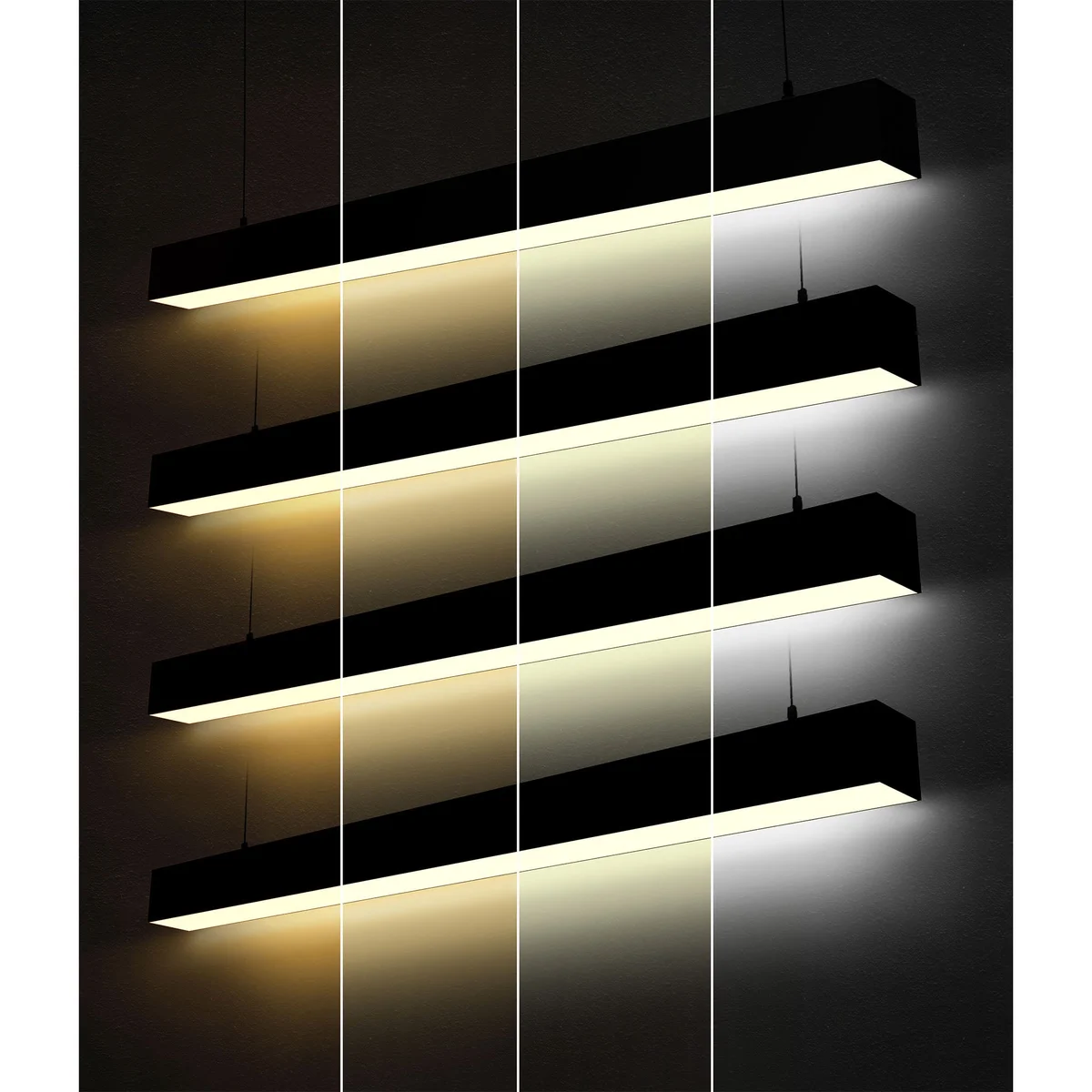 4 FT LED Direct/Indirect Suspended Linear Fixture, 5500 Lumen Max, Wattage and CCT Selectable, 120-277V, Natural or Teak Wood Finish - Image 10