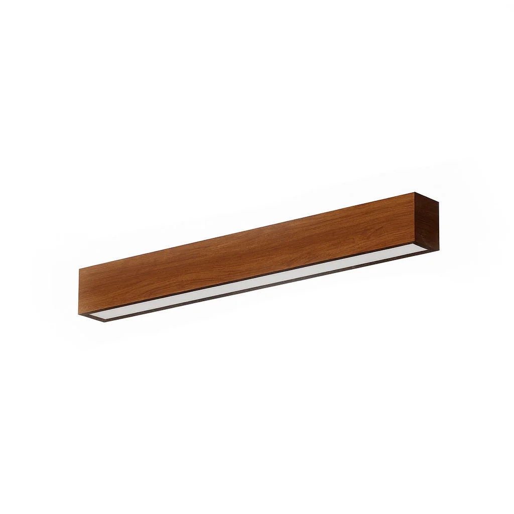 4 FT LED Direct/Indirect Suspended Linear Fixture, 5500 Lumen Max, Wattage and CCT Selectable, 120-277V, Natural or Teak Wood Finish - Image 9