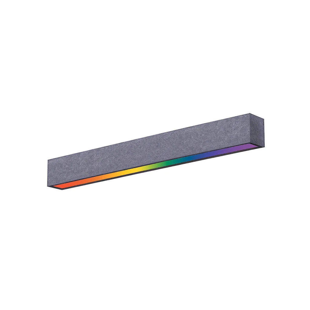 8FT LED RGBW Acoustic Linear Fixture, 9600 Lumen Max, 80W, CCT Selectable, 120-277V, Dark Gray, Gray, or Royal Blue Finish - Image 6