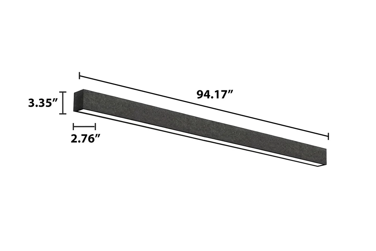 8 FT LED Direct/Indirect Suspended Acoustic Linear Fixture, 11,000 Lumen Max, Wattage and CCT Selectable, 120-277V, Dark Gray, Gray, or Royal Blue Finish - Image 4