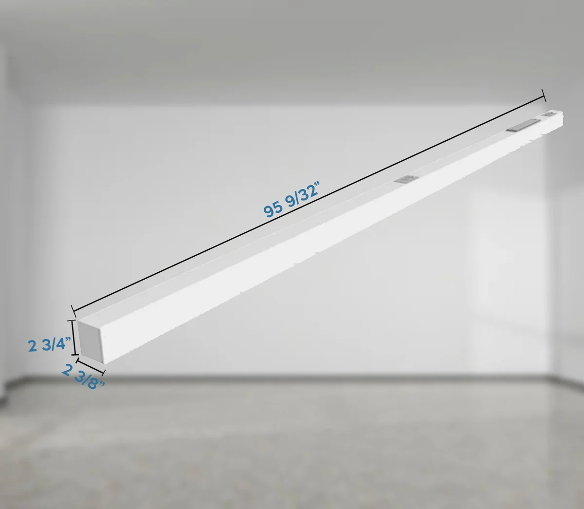 8 FT Linear Suspended LED Beam, 9200 Lumen Max, 80W, CCT Selectable, 0-10V Dimmable, 120-277V, Transparent Frosted Housing, Power Feed Cable Included - Image 5
