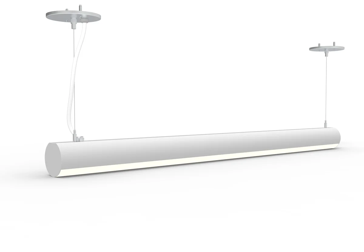 8 FT LED Suspended Linear Fixture G2, 9600 Lumen Max, 80W, CCT Selectable, 120-277V, White or Black Finish - Image 7
