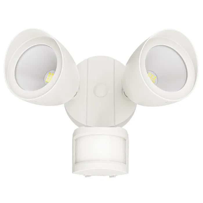 Double Head Security Flood Light, 1400 Lumens, 20W, 3000K or 5000K, 120V, Motion Sensor Included, Black or White Finish - Image 3