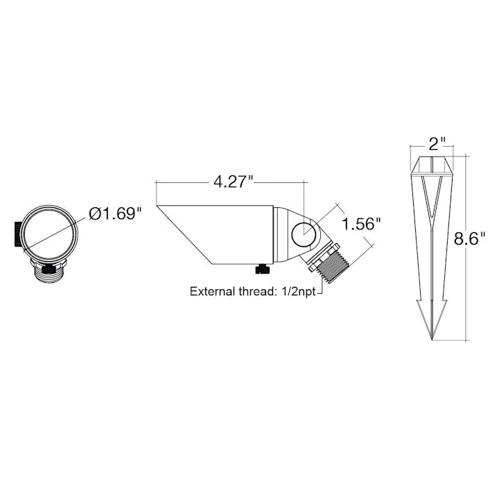 Landscape Bullet Light - MR-11: Style 1: Small, 12V, Oil Rubbed Bronze or Matte Black - Image 4