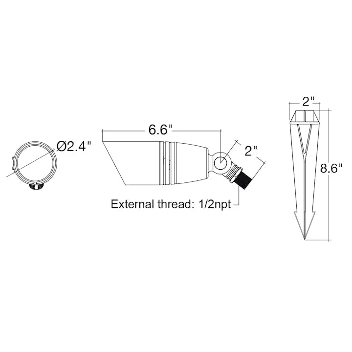 Landscape Bullet Light - MR-16: Style 3: Traditional, 12V, Oil Rubbed Bronze or Matte Black - Image 4